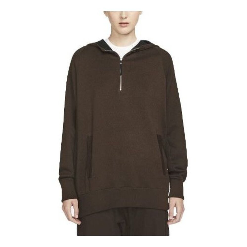 Nike Women's Solid Color Knit Hoodie Velvet Brown